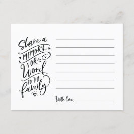 「ご家族の皆様へ、心より哀悼の意を表します。思い出や言葉を綴ります」 招待状