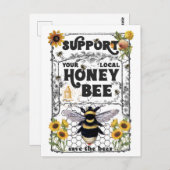 ご当地ミツバチのサポート – 救ザ・ハチ  ポストカード (正面/裏面)