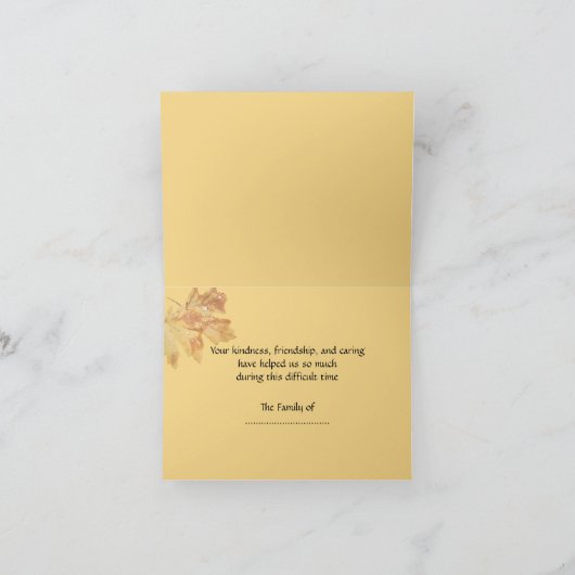 ご悔やみや弔慰、ご葉注意書 サンキューカード (内部)