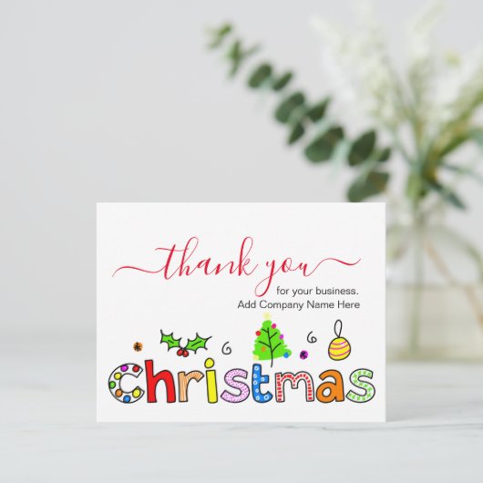 ご愛顧いただきありがとうございます　クリスマス ポストカード (スタンド正面)