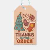 ご感謝していカスタマイズご注文のレトロクリスマス ギフトタグ (正面)