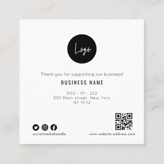 ご感謝してい注文に応じて スクエア名刺 (裏面)