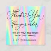 ご感謝してい注文パステルの色 スクエア名刺 (正面)