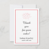 ご感謝してい注文製品パッケージのジュエリー サンキューカード (正面)