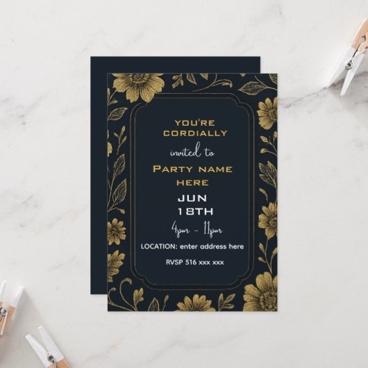 ご招待いたします 招待状 (正面/裏面インサイチュ)