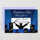 ご招待します、卒業パーティー 招待状 (正面/裏面)