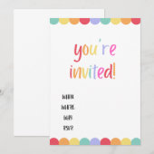 ご招待します！虹の白紙カード 招待状 (正面/裏面)