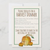 ご招待:カボチャの収穫感謝祭 招待状 (裏面)