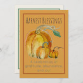 ご招待:カボチャの収穫感謝祭 招待状 (正面/裏面)