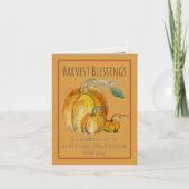 ご招待：カボチャの収穫感謝祭 招待状 (正面)