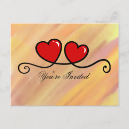 ご招待 - ハート インビテーションポストカード