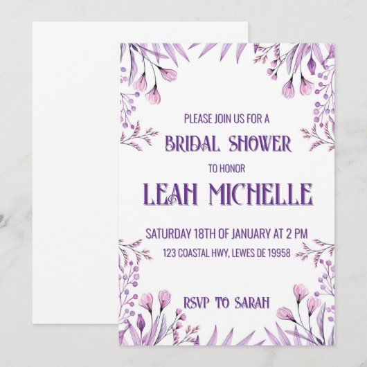 ご招待 招待状 (正面/裏面)