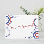 ご招待 - 青と赤の円 招待状 (スタンド正面)