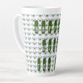 ご挨拶テーマ幸せ カフェラテマグ (左アングル)