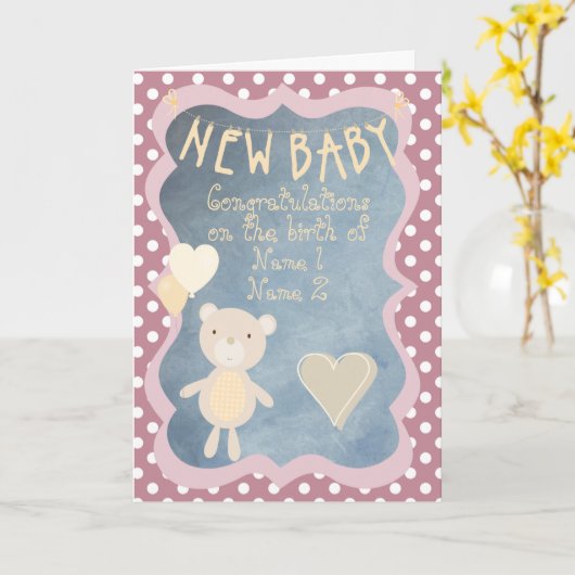 ご新生児 カード (黄色い花)