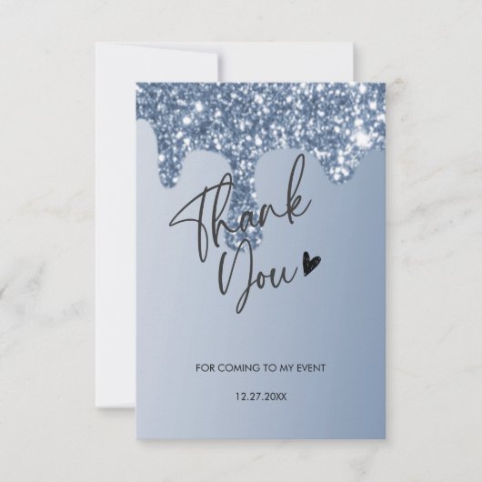 ご来場ありがとうございます グリッター ドリップ ありがとうカード サンキューカード (正面)