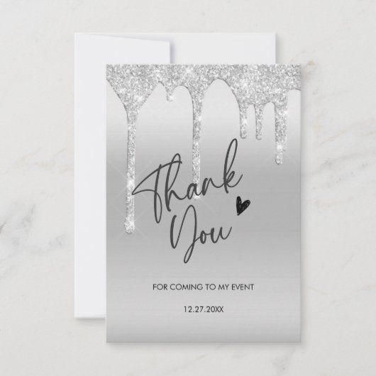 ご来場ありがとうございます グリッター ドリップ ありがとうカード サンキューカード (正面)