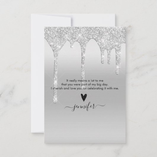 ご来場ありがとうございます グリッター ドリップ ありがとうカード サンキューカード (裏面)