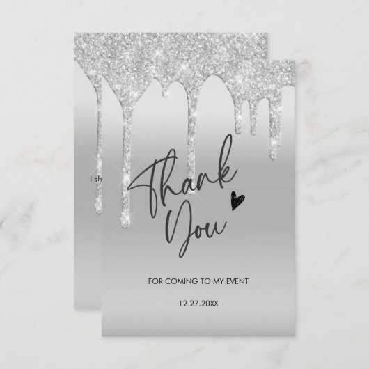 ご来場ありがとうございます グリッター ドリップ ありがとうカード サンキューカード (正面/裏面)