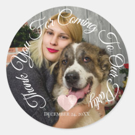 ご来場ありがとうパーティー日付写真ハート ラウンドシール