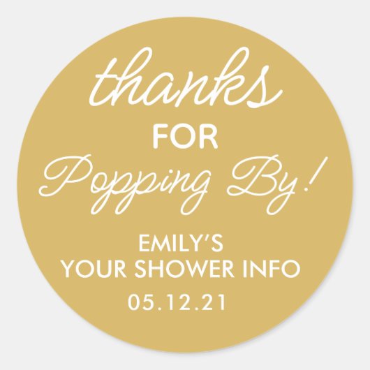 ご来場ありがとうベビーシャワー・フェイバースティッカー ラウンドシール (正面)