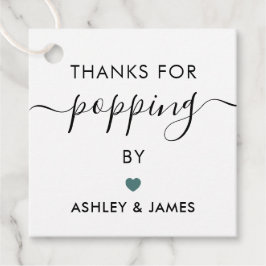 ご来場ありがとう タグ, ウェディングタグ, グレー ティール フェイバータグ