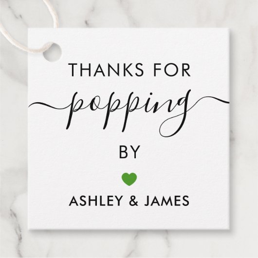 ご来場ありがとう タグ, ウェディングタグ, 緑 フェイバータグ (正面)