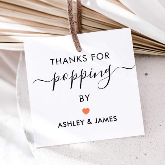 ご来場ありがとう タグ, ウェディング タグ, コーラル フェイバータグ