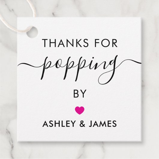 ご来場ありがとう タグ ウェディング タグ フクシア (正面)