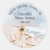 ご来場ありがとう ビーチ＆ウェーブス ブライダルシャワー ラウンドシール (正面)