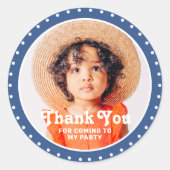 ご来場ありがとう 現代ドット カスタム写真 ラウンドシール (正面)