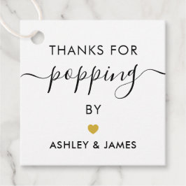 ご来場いただきありがとう タグ, ウェディング ゴールド フェイバータグ