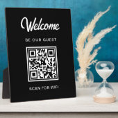 ご来店歓迎 Be Our Guest QRコードでWiFiをスキャン フォトプラーク (側面)