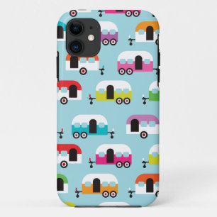 ご機嫌な人のキャラバンのヒッピーのレトロパターン iPhone 11 ケース