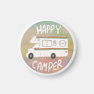 ご機嫌な人の虹RVの日没Motorhome RVing マグネット
