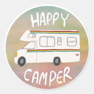 ご機嫌な人の虹RVの日没Motorhome RVing ラウンドシール