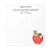 ご注意ください素晴らし先生,先生評価 ノートパッド (正面)