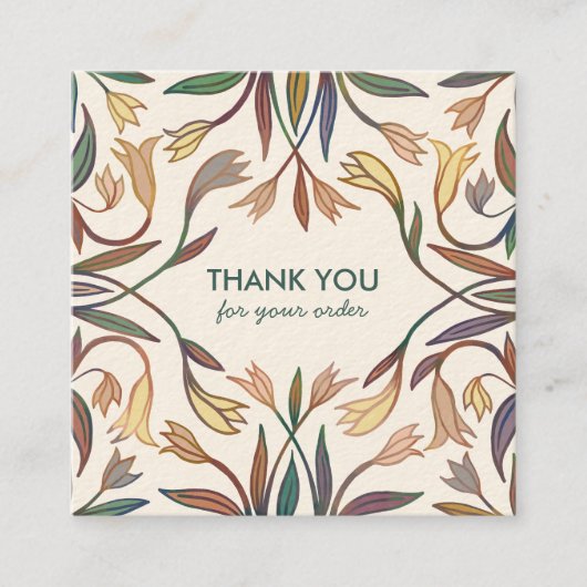 ご注文ありがとうございましたシックなリリエレガントーのフレーム スクエア名刺 (正面)