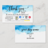 ご注文ありがとうございますカードの注文フォローアップを挿入してください 紹介カード (正面/裏面)