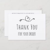 ご注文ありがとうございますクラフト紙 サンキューカード (正面/裏面)