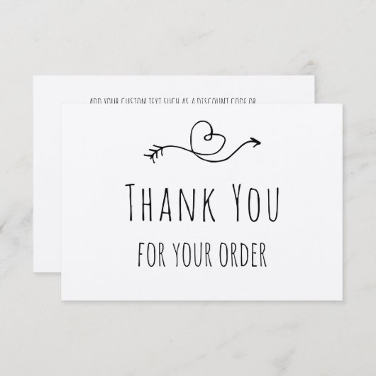 ご注文ありがとうございますクラフト紙 サンキューカード (正面/裏面)