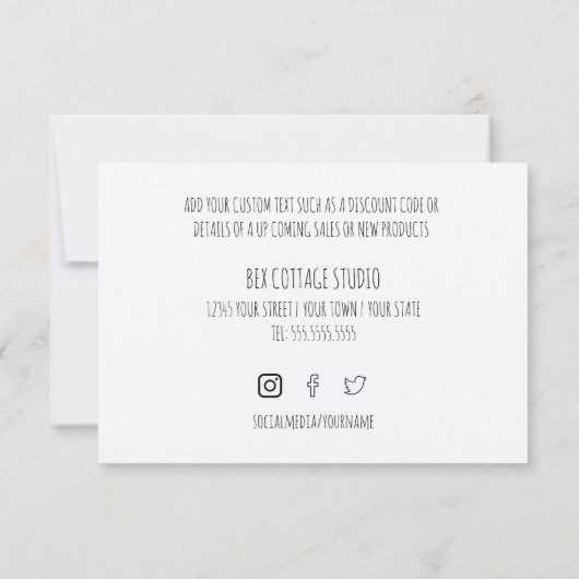 ご注文ありがとうございますクラフト紙 サンキューカード (裏面)