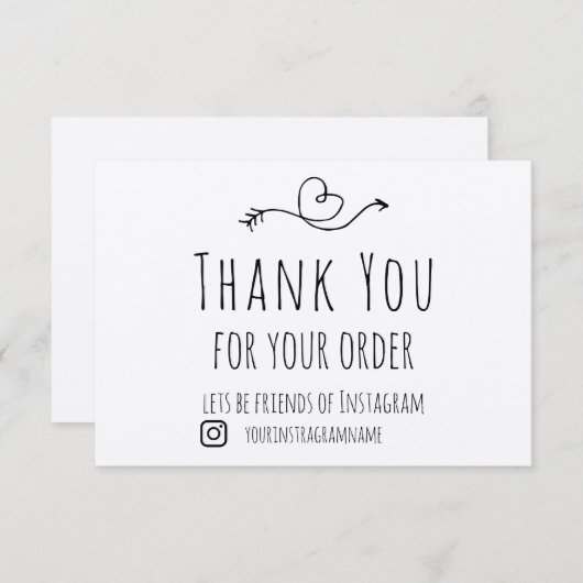 ご注文ありがとうございますクラフト紙 サンキューカード (正面/裏面)