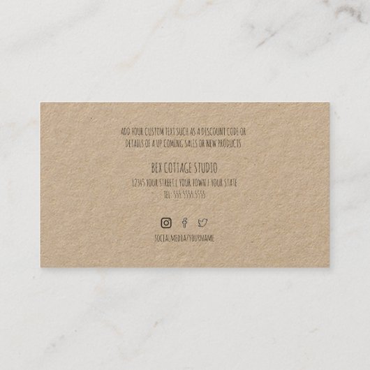 ご注文ありがとうございますクラフト紙 名刺 (裏面)