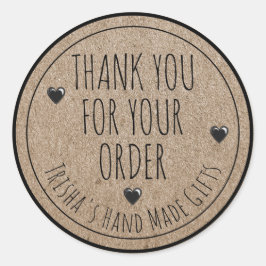 ご注文ありがとうございますクラフト背景スタイル ラウンドシール