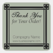 ご注文ありがとうございますグレイ企業のステッカー スクエアシール (正面)