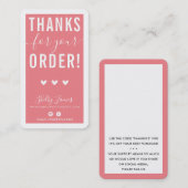 ご注文ありがとうございますコーラルピンクモダン色 名刺 (正面/裏面)