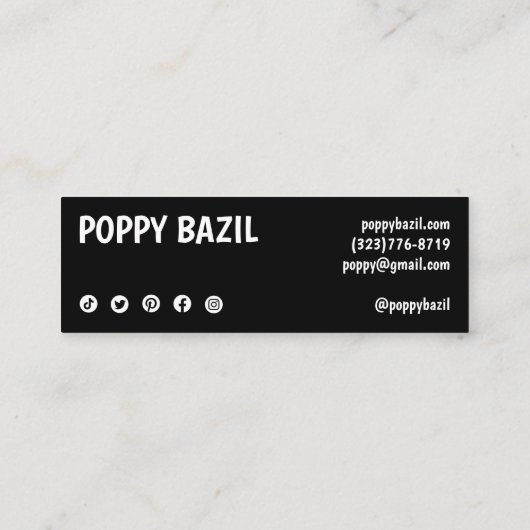 ご注文ありがとうございますソーシャルメディアのアイコンChic スキニー名刺 (裏面)