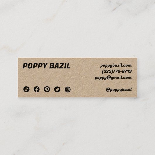 ご注文ありがとうございますソーシャルメディアのアイコンKraft スキニー名刺 (裏面)