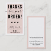 ご注文ありがとうございますピンクブラック 名刺 (正面/裏面)